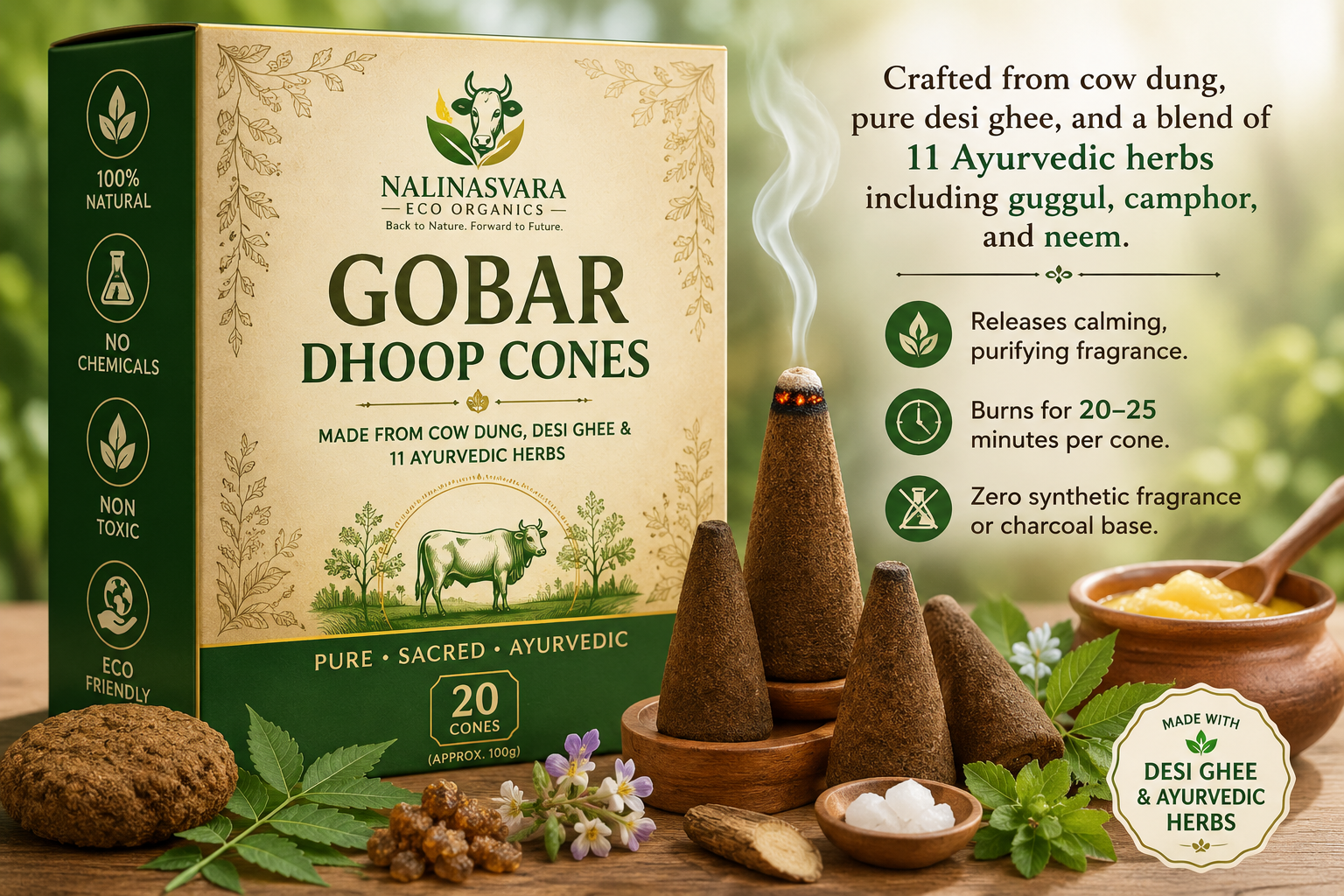gobar dhoop cones (20 pcs) gobar dhoop cones (20 pcs)